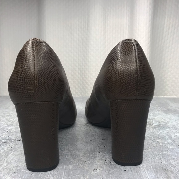 Clark’s Indigo Brown Animal Leather Dress Heel 7.5 - Picture 3 of 8